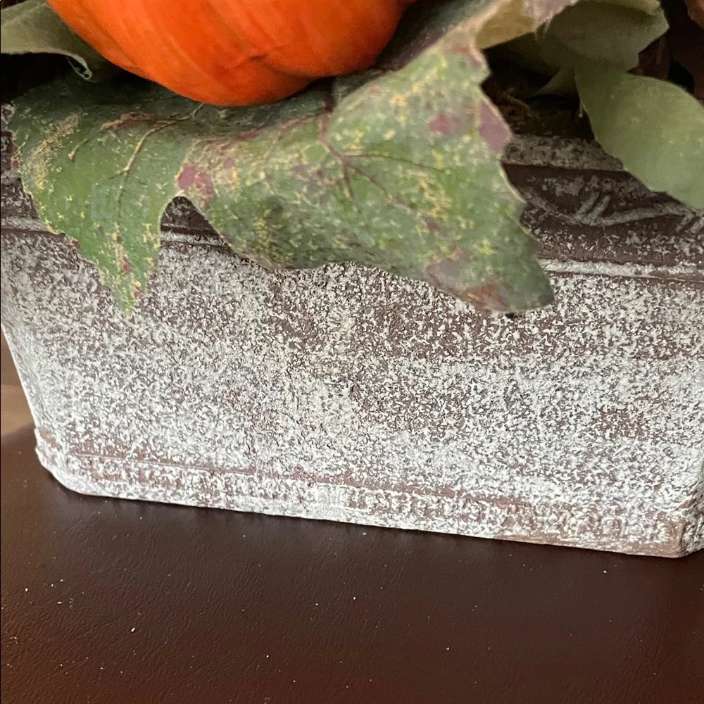 Autumn Harvest Centerpiece with Pinecones and Pumpkins